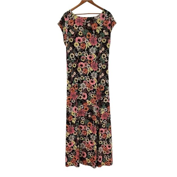 NWT! AFRM Lizette in noir garden floral short sleeve maxi dress - Picture 12 of 12